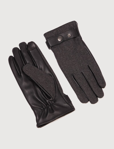 Gants en cuir noir homme