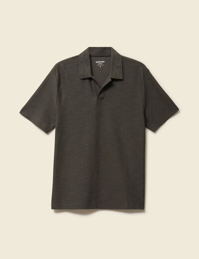 Polo manches courtes vert fonc&eacute; homme