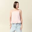 D&eacute;bardeur droit court col carr&eacute; rose clair femme
