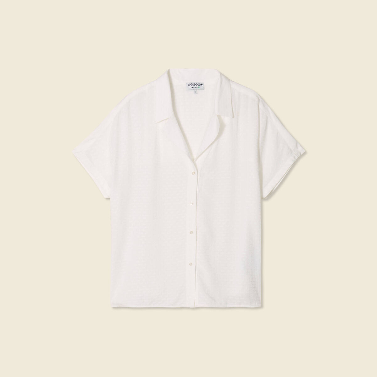 Chemise manches courtes ecru femme