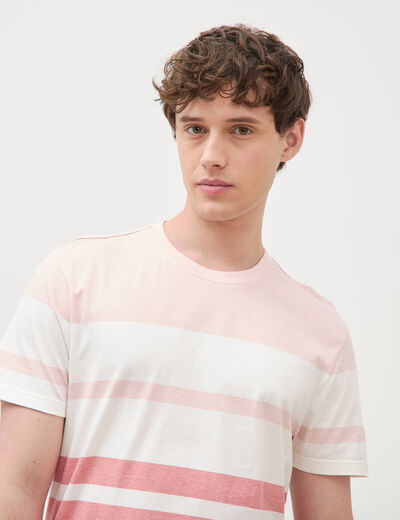 T-shirt manches courtes rose poudr&eacute;e homme