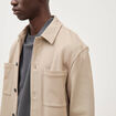 Surchemise manches longues col am&eacute;ricain taupe homme