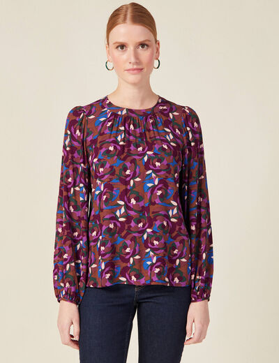 Blouse éco-responsable marron femme