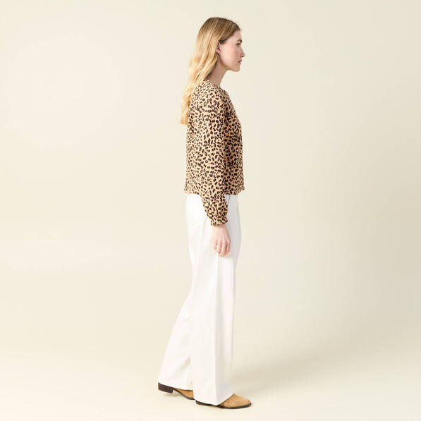 Gilet manches longues camel femme