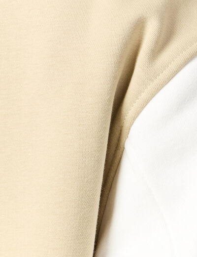 Veste sweat manches longues ecru homme