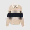 Pull manches longues en coton beige homme
