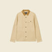 Veste boutonnée col velours beige homme