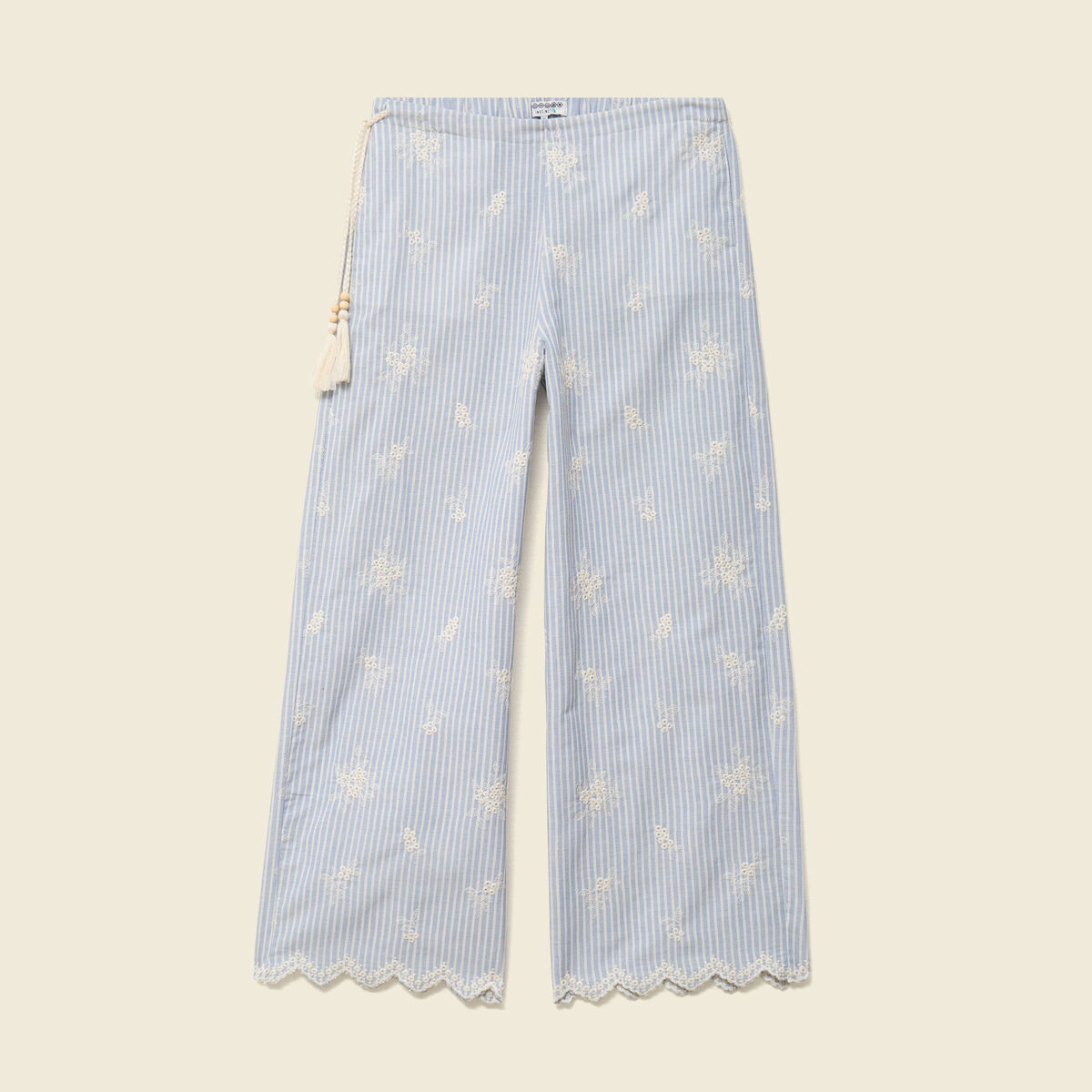 Pantalon loose taille standard bleu clair femme