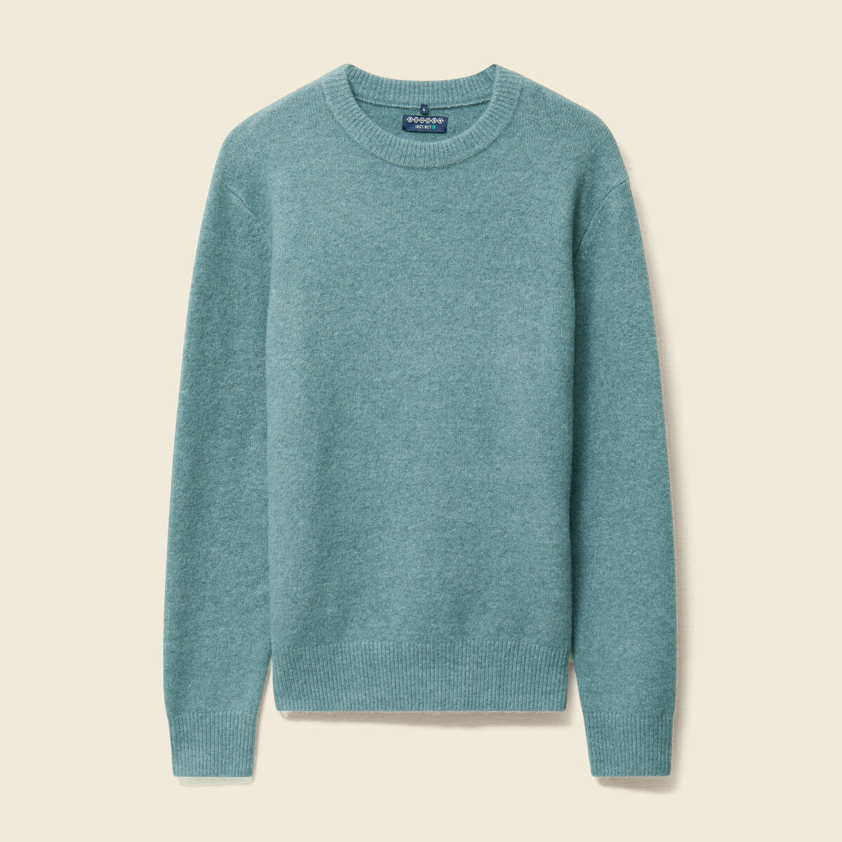 Pull manches longues col rond bleu gris homme