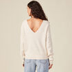Pull manches longues creme femme