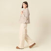 Cardigan droit court col classique creme femme