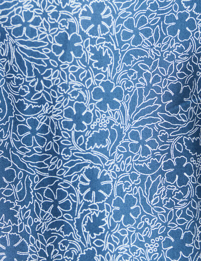 Chemise cintr&eacute;e en coton manches longues bleu marine homme