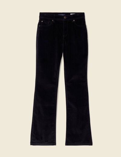 Pantalon bootcut velours noir femme