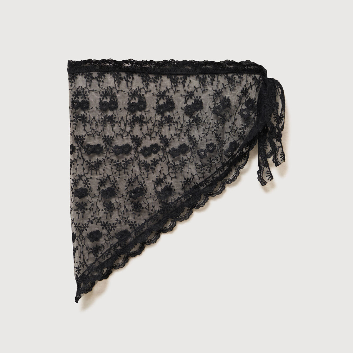 Foulard en dentelle noir femme