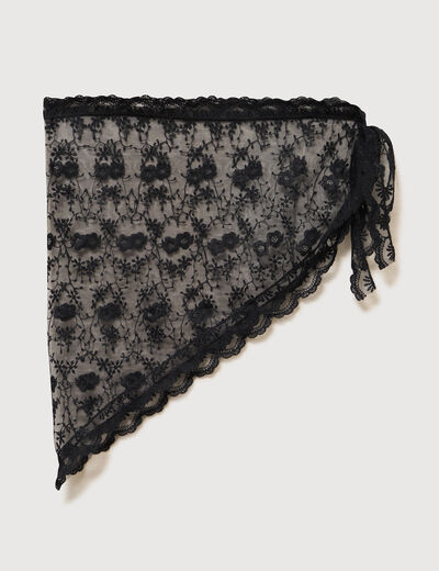 Foulard en dentelle noir femme
