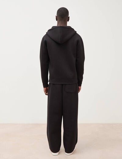 Sweat ample &agrave; capuche manches longues noir homme