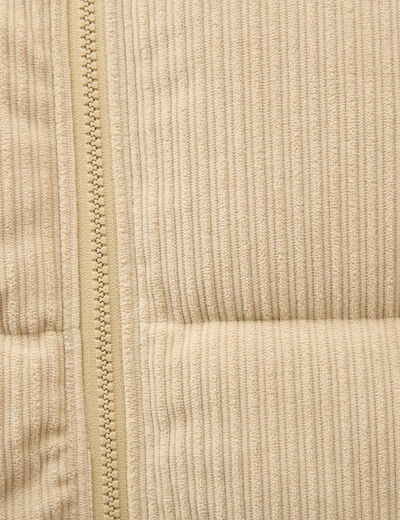 Doudoune manches longues en velours beige homme