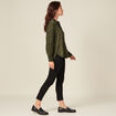 Chemise satin éco-responsable vert kaki femme