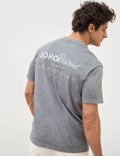 T-shirt en coton manches courtes gris homme