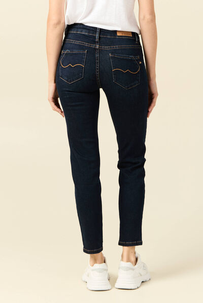 Jeans Vanessa - slim taille basse 7/8ème denim brut femme