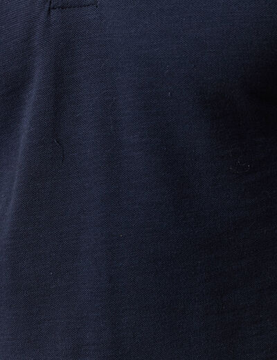 Polo cintré manches courtes en coton bleu marine homme