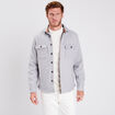 Surchemise manches longues doubl&eacute;e gris fonc&eacute; homme