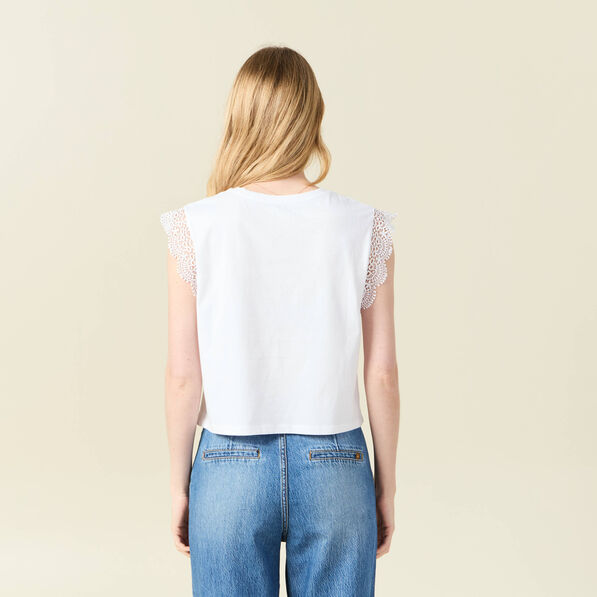 t shirt manches courtes blanc femme T-shirt manches courtes blanc femme