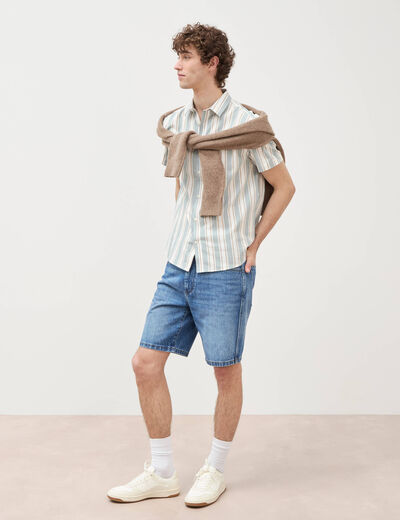 Chemise manches courtes vert clair homme