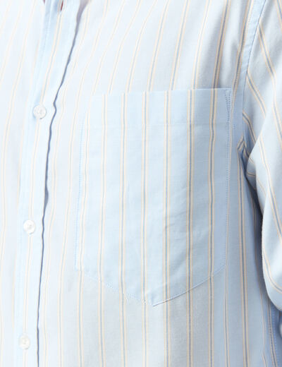 Chemise en coton manches longues bleu ciel homme