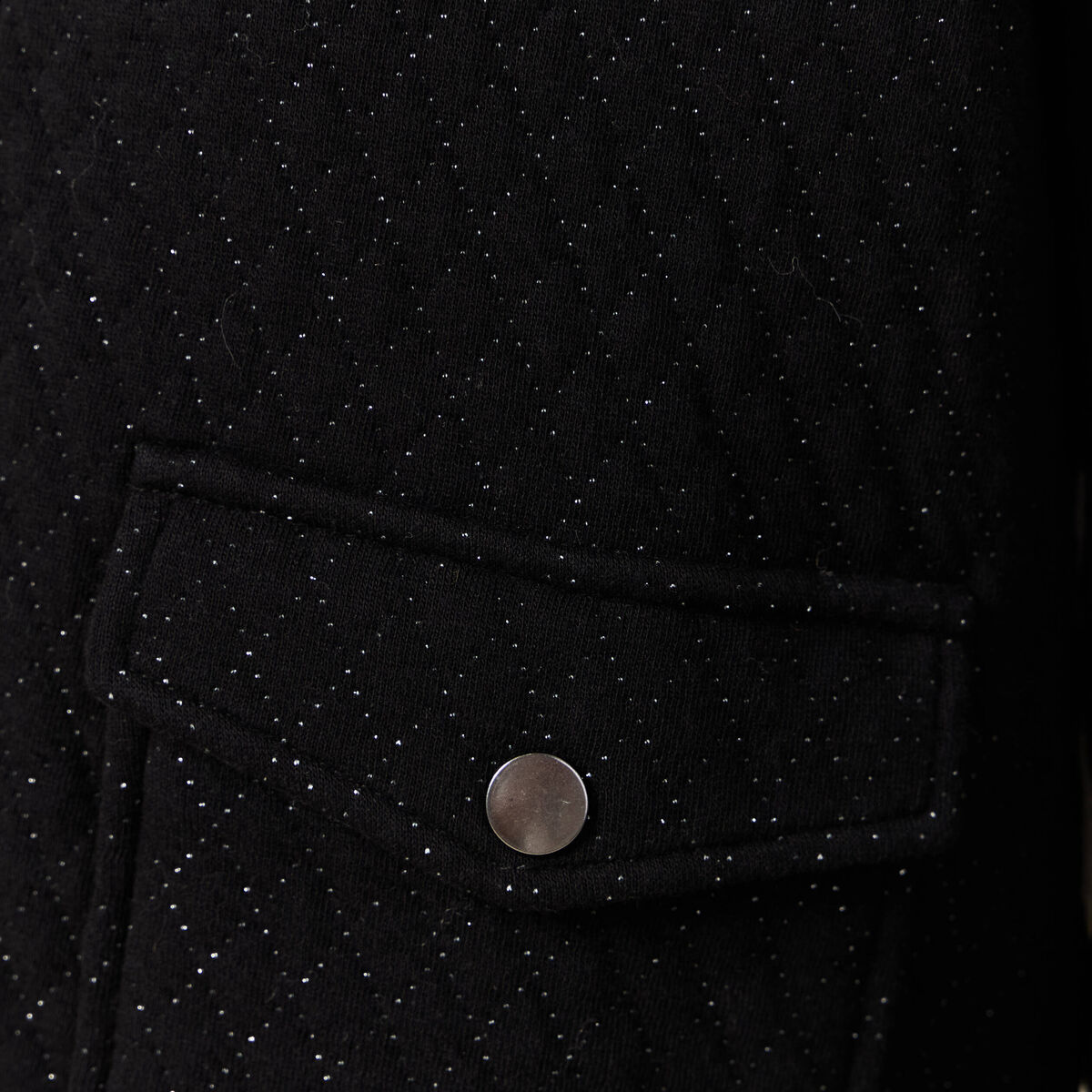 Veste droite courte col mao noir femme