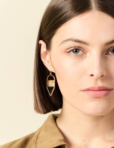 Boucles d'oreilles pendantes noir femme