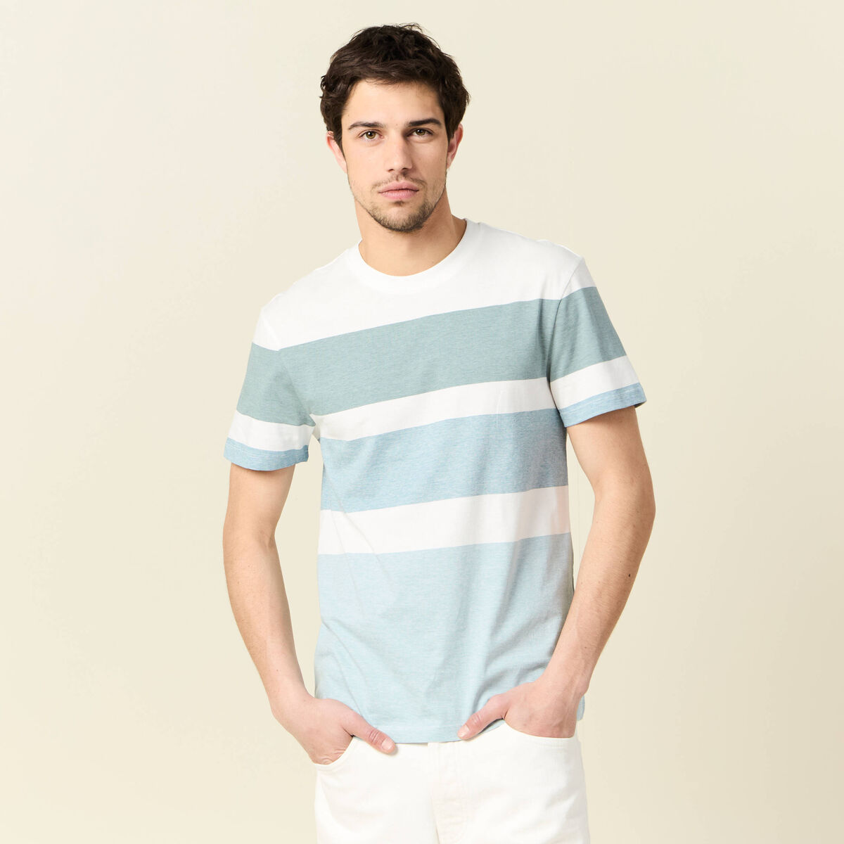 T-shirt manches courtes bleu pétrole homme