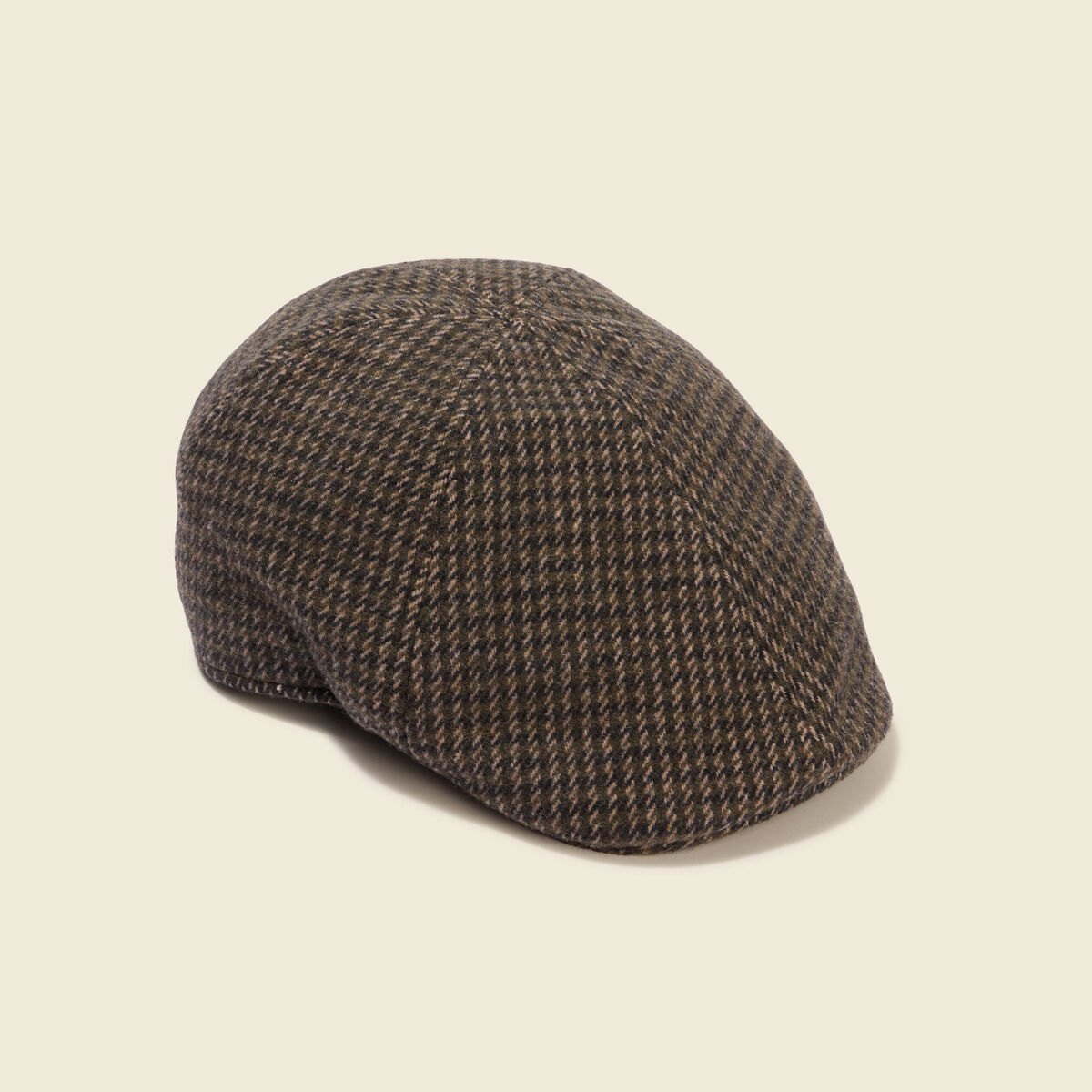 Casquette tweed avec doublure vert kaki homme