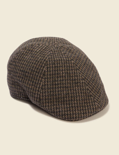 Casquette tweed avec doublure vert kaki homme