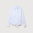 Chemise manches longues col am&eacute;ricain bleu ciel femme