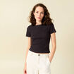 T-shirt manches courtes gris foncé femme