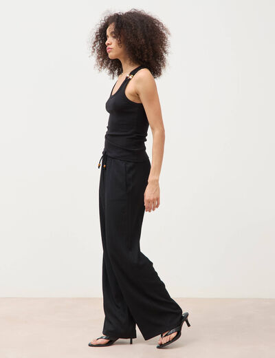 D&eacute;bardeur sans manches noir femme