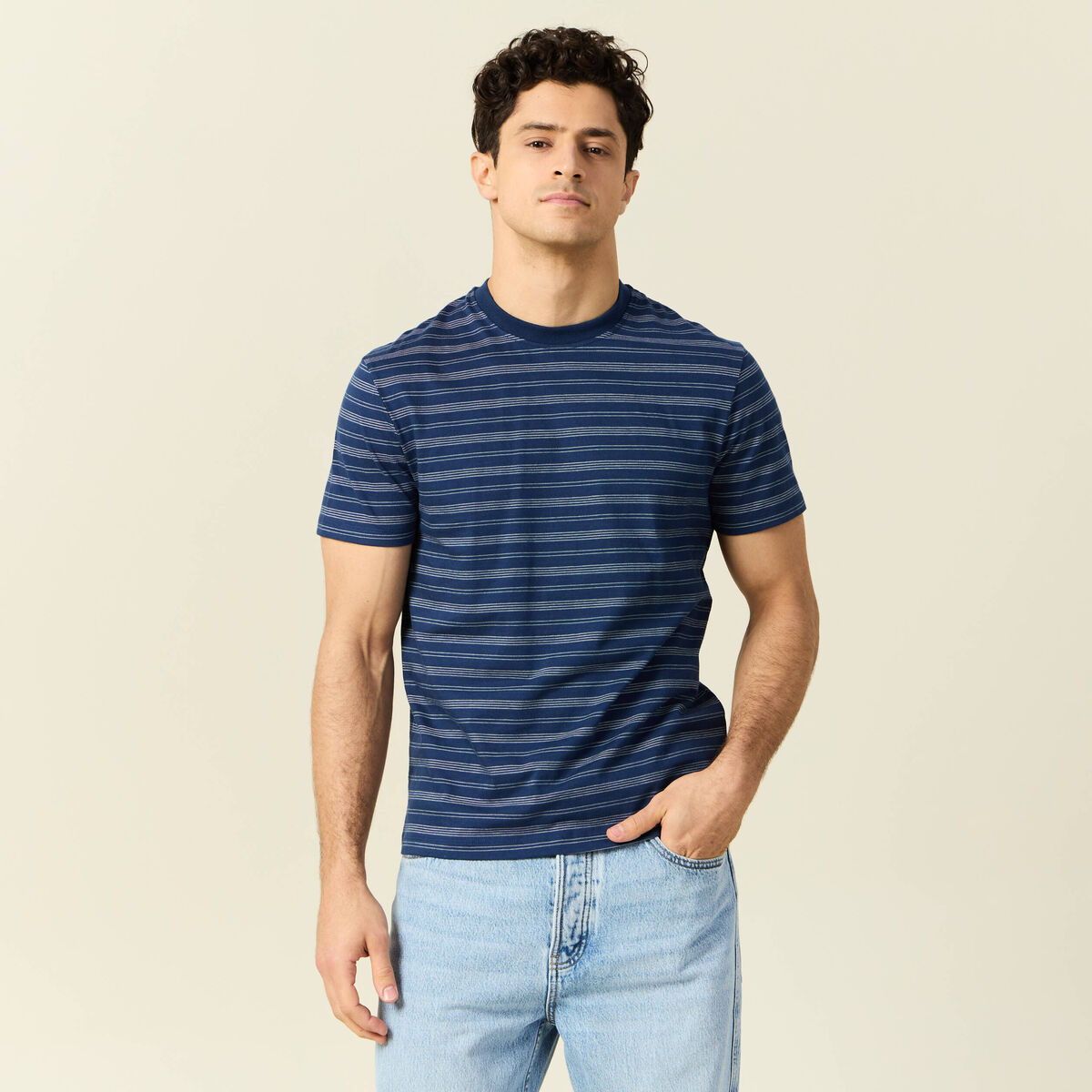T-shirt manches courtes bleu marine homme