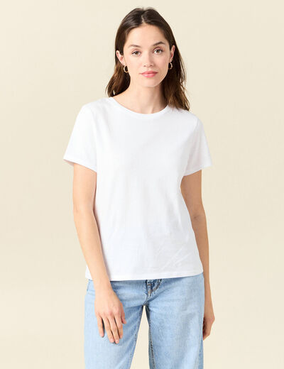 T-shirt manches courtes blanc femme