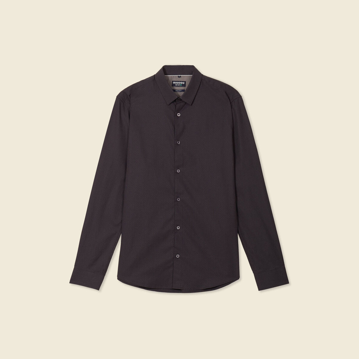 Chemise manches longues gris foncé homme