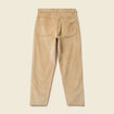 Pantalon droit en velours longueur 32 beige homme