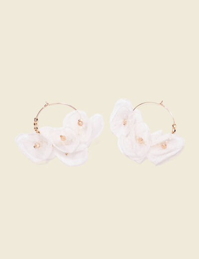 Boucles d'oreilles créoles blanc femme