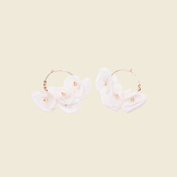 Boucles d'oreilles créoles blanc femme