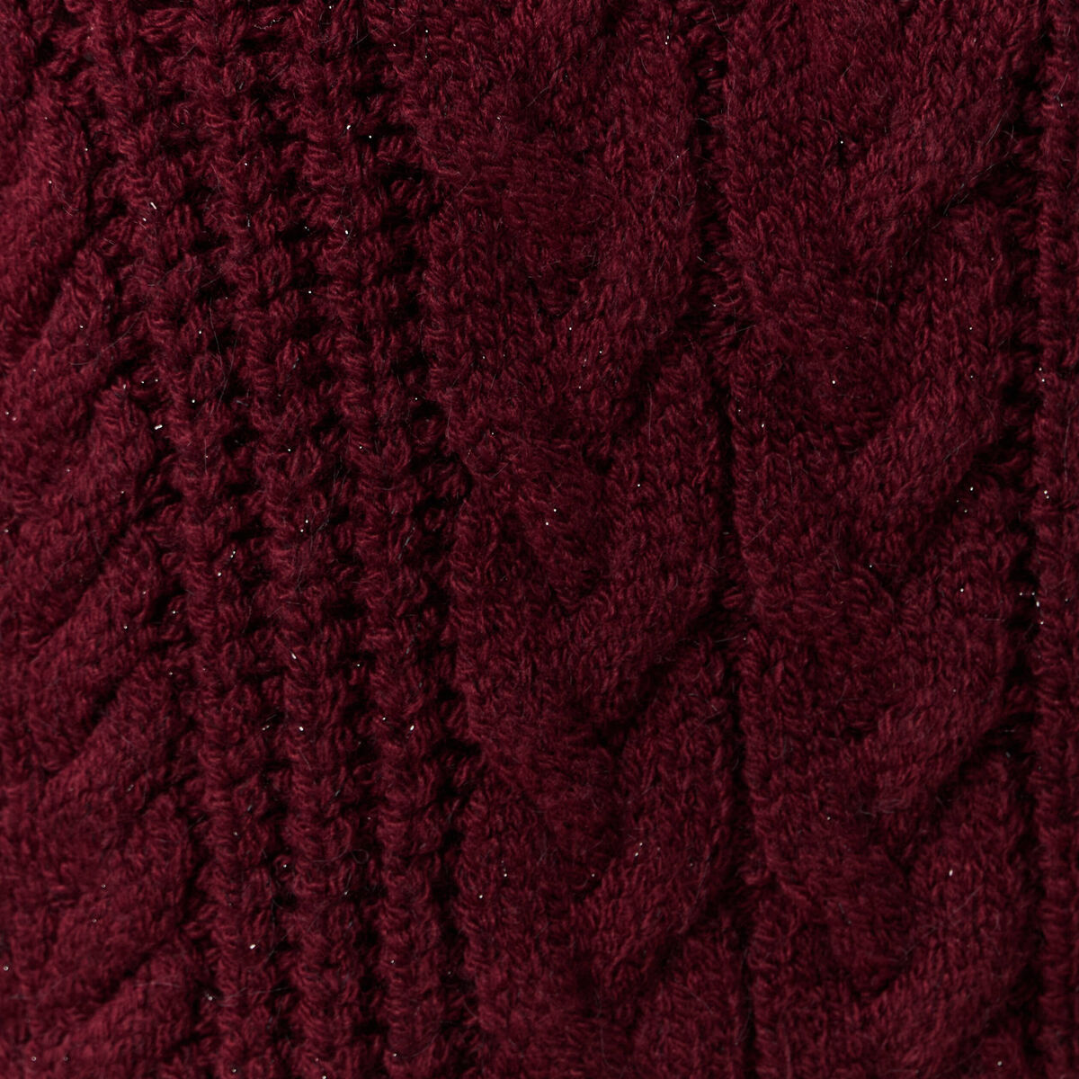 Pull manches longues col roulé rouge foncé femme