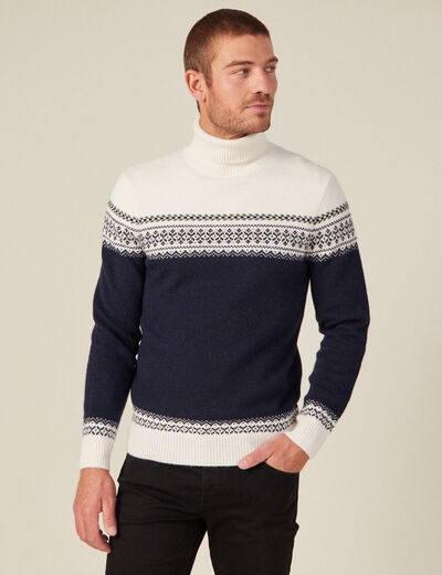 Pull manches longues vert kaki homme