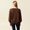 Pull manches longues fabriqu&eacute; en France marron fonc&eacute; femme