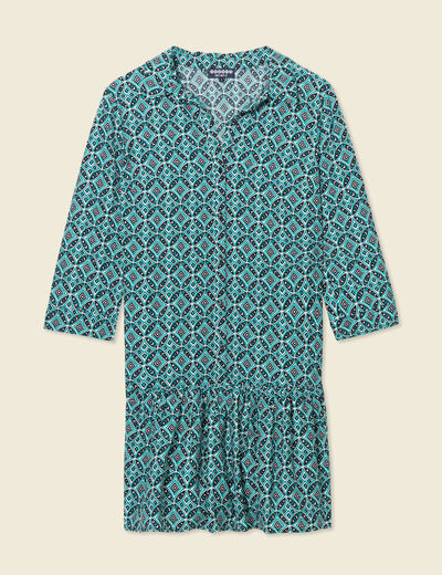 Robe chemise éco-responsable vert femme