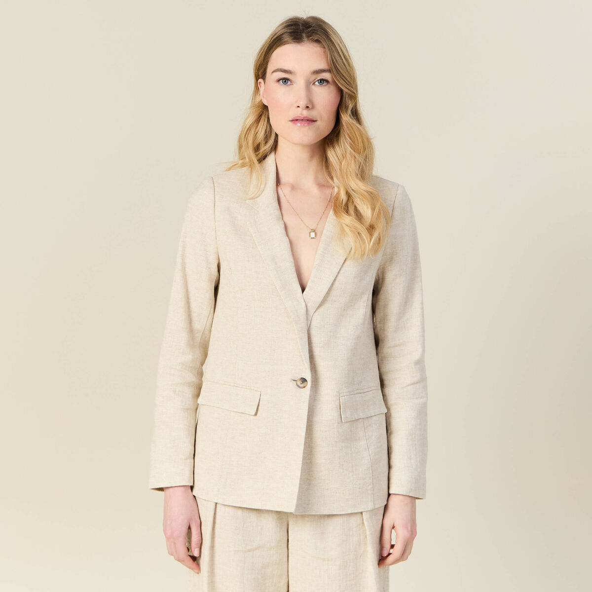 Veste esprit blazer sable femme