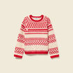 Pull manches longues col rond rouge femme