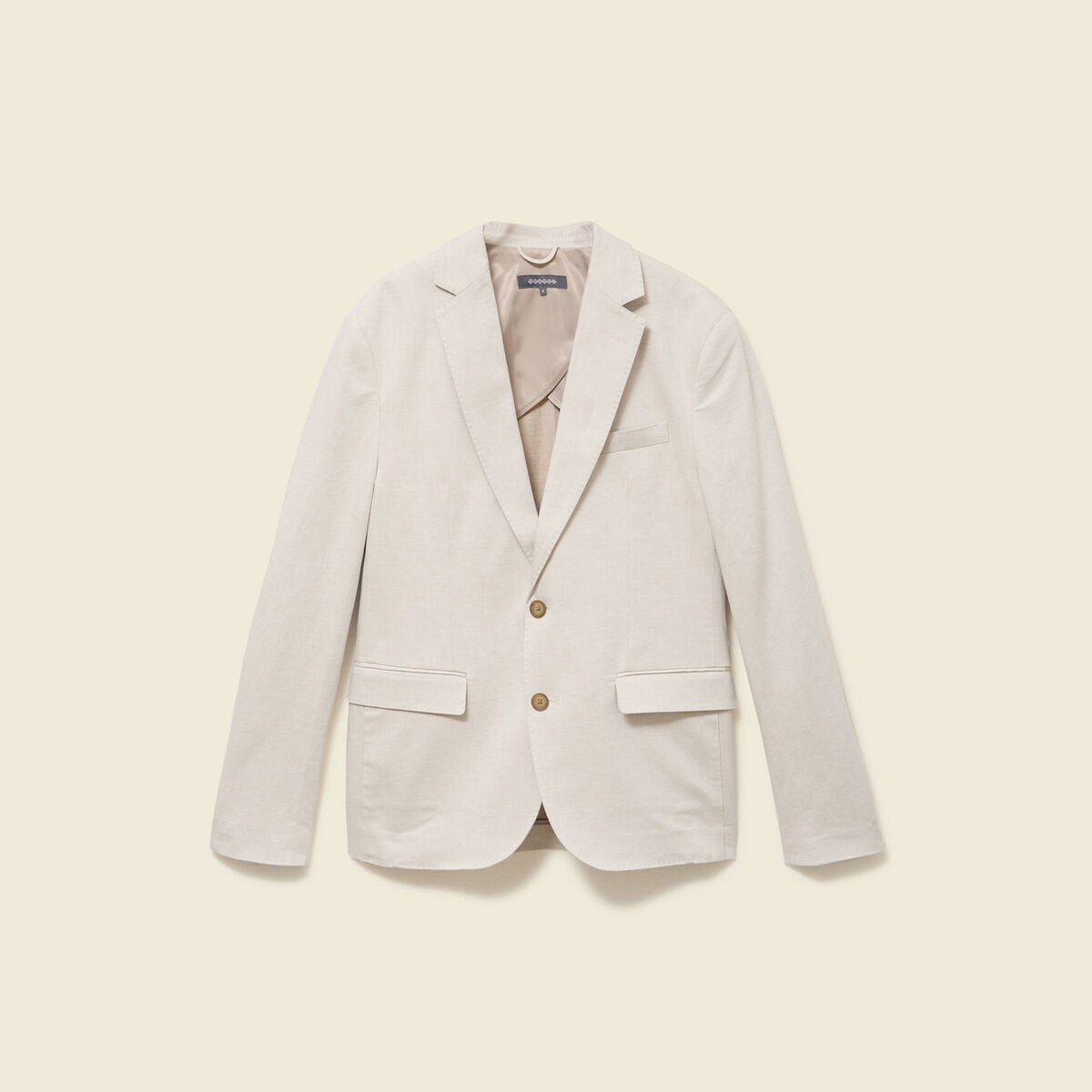 Blazer manches longues col classique sable homme